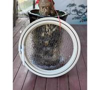 AYHARYLH Fenêtre D'abri Ronde Encastrée,Hublot Rotatif 360° avec Poignées, Rotation Commercial Rond Fenêtre,avec poignée(Wit,90cm/35.3in)