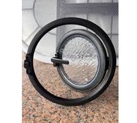 AYHARYLH Fenêtre Ronde Encastrée pour Abri de Jardin, Hublot Rotatif À 360° avec Poignées, Fenêtres en Verre Trempé Ventilées Rotatives pour Salle de Bain et Cuisine(Nero,60cm/23.6in)