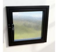 AYHARYLH Hublot Porte Interieure,hublot Pivotant À 360° avec Poignées, Fenêtres en Verre Trempé Ventilées Rotatives pour Ventilation Et Intimité(Nero,40cm/15.7in)