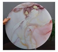 AYHARYLH Plateau tournant Lazy Susan en verre trempé marbré, 24 à 40 pouces, pour cuisine maison, hôtel et usage commercial - 360° rotation