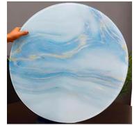 AYHARYLH Plateau tournant Lazy Susan en verre trempé marbré, 24 à 40 pouces, pour cuisine maison, hôtel et usage commercial - 360° rotation