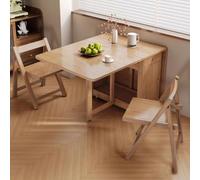 AYHARYLH Table À Manger Pliante avec Chaises pour 4 Personnes, Tables À Manger Pliable, Table Extensible À Abattants Gain De Place, pour Cuisine, Salle À Manger, Salon(Natural,120 * 80 * 75cm)