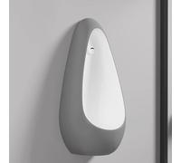 AYHARYLH Urinoir À Chasse d'eau Mural pour Hommes, Urinoirs Ménagers/commerciaux,pour Écoles Prisons Hôtels Magasins Hôpitaux(Light Gray+White)