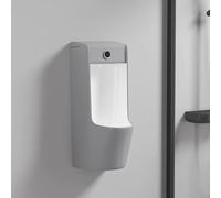 AYHARYLH Urinoir Commercial À Chasse d'eau, Urinoir Mural en Céramique Intelligent pour Homme, Gain De Place(Gray+White)