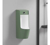 AYHARYLH Urinoir Commercial À Chasse d'eau, Urinoir Mural en Céramique Intelligent pour Homme, Gain De Place(Green+White)