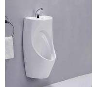 AYHARYLH Urinoir Homme Urinal Homme en Porcelaine,avec Lavabo Et Robinet Urinoirs Muraux pour Écoles Prisons Hôtels Magasins Hôpitaux(Wit)