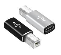 AYHYHLJZJ 2 Pièces Adaptateur USB C vers USB B - Adaptateur USB C Femelle vers Imprimante Mâle, Convertisseur Type C vers USB B pour Imprimantes, MIDI et Pianos Électriques, Coque Aluminium, 480 Mbps
