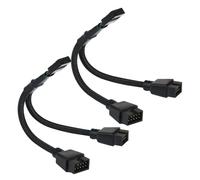 AYHYHLJZJ 2 Pièces USB 2.0 9 Pin Splitter Carte Mère, USB 2.0 9 Broches vers Double Câble d'Extension, Noir en Nylon Tressé, USB Splitter Motherboard 1 à 2, USB Pin pour Ordinateur PC Carte Mère