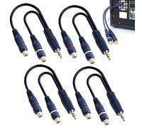 AYHYHLJZJ 4x Câble Y RCA Doubleur (1 Mâle vers 2 Femelles) 15 cm - Adaptateur Splitter Audio pour Subwoofer, Phono, AV, Coaxial - Bleu