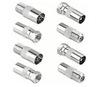 AYHYHLJZJ 8 PCS Connecteurs Antenne TV Mâle/Femelle Kit, Adaptateur Antenne TV pour Câble SAT, Adaptateur Prise Multimédia, Raccord AntenneTV, Connecteur Coaxial Durable, Embout AntenneTV