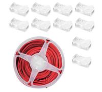 AYHYHLJZJ Câble d'extension de bande 20m 22AWG, LED 2 broches Câble 12V LED DC 5V - 24V Câble D'extension d'alimentation pour SMD 3528 2835 Strip+10 Connecteurs de Bande à 2 Broches 8mm