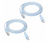 AYHYHLJZJ Lot de 2 câbles de console USB vers RJ45 de 1,8 m pour routeurs/commutateurs RS232 avec puce FTDI pour routeurs et commutateurs Cisco, compatibles avec Windows, Linux et Mac OS, pour la