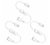 AYHYHLJZJ Lot de 3 câbles d'interrupteur USB, 0,3 m, minuterie USB, câble d'interrupteur USB avec interrupteur marche/arrêt pour enregistreur de conduite, lampe de bureau LED, ventilateur USB, caméras
