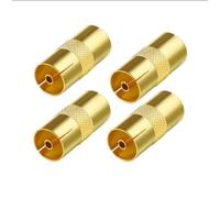 AYHYHLJZJ Lot de 4 adaptateurs d'antenne TV F mâle/femelle T V T V T V - Connecteurs d'antenne pour T-V, connecteurs de câble satellite, prise multimédia pour TV, satellite et appareils numériques
