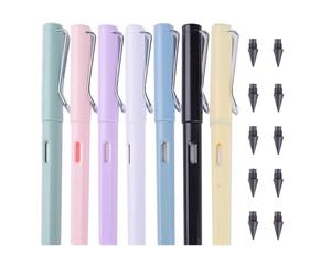 AYHYHLJZJ Lot de 7 crayons éternels sans taille, crayons magiques réutilisables à 10 têtes interchangeables, crayon graphite écologique pour l'école, le bureau, les enfants et les adultes