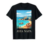 Ayia Napa Chypre Motif Plage côtière Voyage T-Shirt