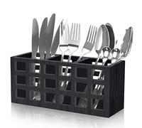 Ayiaren Panier à ustensiles en bois de ferme pour comptoir de cuisine, table, fourchette, couteau, cuillère, garde-manger