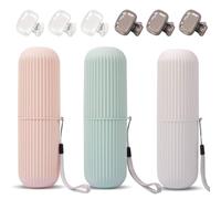 Ayicheyl 3 Pièces Etui Brosse A Dent & 6 Pièces Cache Brosse A Dent, Voyage Protege Brosse A Dent Portable Boite Brosse A Dent, Plastique étui Brosse à Dent Gobelet Brosse à Dent pour Voyages Camping