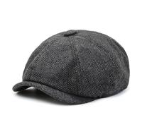 AYIDBE Casquette Béret Homme en Tweed Béret Plat Rétro à 8 Panneaux Casquette Gavroche Gatsby Irlandais Ivy Réglable Chapeau de Soleil Protection Solaire Chapeau de Grand-Père Père pour Printemps Été