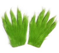 AYIDBE Ensemble Masque de Monstre Vert et Gants Vert Masques Costume de Voleur Halloween Efrayant pour Adulte Masque Intégral de Noël Accessoire de Cosplay Déguisement avec Bonnet de Père Noël