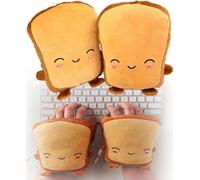 AYIDBE Gants Chauffants USB Rechargeable Mignon Mitaines Chauffantes Électriques Doux Gants en Forme de Toast/Panda Moufles sans Doigts en Peluche Chaud pour Femme