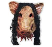 AYIDBE Masque de Cochon Effrayant Masque à Tête de Porc Realiste avec Cheveux Masque Halloween en Latex Visage de Cochon Horreur Masques d'animaux Cosplay Adulte Enfant pour Déguisement Carnaval Fête