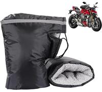 AYIDBE Universel Moufles de Guidon de Moto Hiver Gants de Motocyclette en Peluche Thermique Epais Manchons de Guidon pour Vélo VTT Trottinette Scooter Imperméable Coupe-Vent avec Bande Réfléchissante