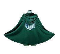 AYIMEIS Anime AOT Cosplay Costume Cape à Capuche Déguisement de Survey Corps Poncho Manteau Scout Regiment Uniforme Halloween Carnaval Noël Fête Costume pour Adulte
