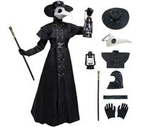 AYIMEIS Costume de Médecin de Peste avec Accessoires Masque Style Médiévale Steampunk Déguisement de Docteur de la Peste Costume d'halloween pour Adulte Carnaval Fête Cosplay Adulte