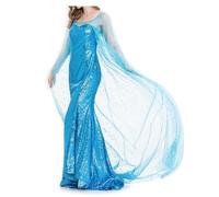AYIMEIS Déguisements de Princesse Elsa Femmes Robe de Princesse Reine des Neiges Costume ave Perruque Anniversaire Noël Fête Halloween Carnaval Bal Cosplay pour Adulte S-XXL