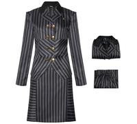 AYIMEIS Elphaba Cosplay Costume Set Déguisement de Wicked Costume de Sorcière Elphaba Rayure Noire Uniforme Scolaire Noël Halloween Carnaval Fête Performance Vêtements pour Adulte