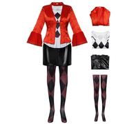 AYIMEIS Femme Harley Cosplay Costume Complet Set Déguisement Clown Girl Uniforme Joker 2 Film Costume Halloween Carnaval Noël Fête Performance Cosplay Adulte