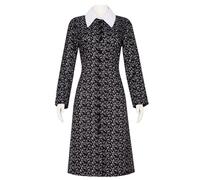 AYIMEIS Femme Mercredi Cosplay Costume Déguisement Mercredi Addams Costume Robe Gothique Noire Noël Halloween Carnaval Fête Performance Fancy Dress Adulte XS-3XL