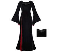 AYIMEIS Femme Morticia Addams Cosplay Costume Sexy Déguisement Mercredi 2 Costume Morticia Robe de Sorcière Gothique Noire Noël Halloween Carnaval Fête Performance Fancy Dress Adulte XS-3XL