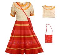 AYIMEIS Femmes Déguisements Dolores Madrigal Costume ave Sac Anime Fantaisie la Magie Mirabel Dolores Cosplay Robe de Princesse Anniversaire Noël Fête Halloween Carnaval Costume Adulte