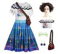 AYIMEIS Femmes Déguisements Mirabel Costume ave Accessoires et Perruque Anime Fantaisie la Magie Mirabel Cosplay Robe de Princesse Anniversaire Noël Fête Halloween Carnaval Costume Adulte