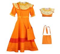 AYIMEIS Femmes Déguisements Pepa Madrigal Costume ave Sac Anime Fantaisie la Magie Mirabel Pepa Cosplay Robe de Princesse Anniversaire Noël Fête Halloween Carnaval Costume Adulte