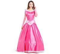 AYIMEIS Femmes Robe de Princesse Aurora Déguisements de la Belle au Bois Dormant Princesse Costume Anniversaire Noël Fête Halloween Carnaval Bal Cosplay pour Adulte S-XXL