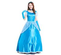 AYIMEIS Femmes Robe de Princesse Cendrillon ave Accessoires Déguisements Cendrillon Princesse Costume Anniversaire Noël Fête Halloween Carnaval Bal Cosplay pour Adulte S-XXL
