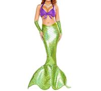 AYIMEIS Femmes Robe de Princesse Sirène Déguisements de Princesse Sirène Costume Anniversaire Noël Fête Halloween Carnaval Bal Cosplay pour Adulte S-XXL