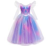 AYIMEIS Fille Glinda Cosplay Costume Déguisement de Wicked Glinda Robe de Princesse Pourpre Costume de Bonne Sorcière Noël Halloween Carnaval Fête Performance Vêtements Enfant 110-160