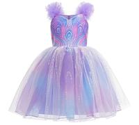 AYIMEIS Fille Glinda Cosplay Costume Déguisement de Wicked Glinda Robe de Princesse Pourpre Costume de Bonne Sorcière Noël Halloween Carnaval Fête Performance Vêtements Enfant 110-160
