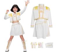 AYIMEIS Fille Mira Cosplay Costume Complete Déguisement Anime Démon Chasseurs Costume Girl Group Mira Uniforme Blanc Noël Halloween Carnaval Fête Performance Fancy Dress Enfant Taille 100-160