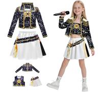 AYIMEIS Fille Mira Cosplay Costume Complete Déguisement Anime Démon Chasseurs Costume Girl Group Mira Uniforme Noir Noël Halloween Carnaval Fête Performance Fancy Dress Enfant Taille 100-160