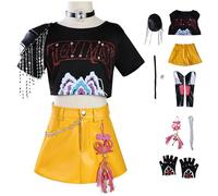 AYIMEIS Fille Mira Cosplay Costume Complete Déguisement Anime Démon Chasseurs Costume Girl Group Mira Uniforme Noël Halloween Carnaval Fête Performance Fancy Dress Enfant Taille 110-150