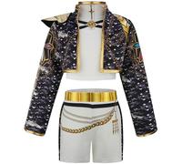 AYIMEIS Fille Rumi Cosplay Costume Complete Déguisement Anime Costume Girl Group Rumi Uniforme Noir Noël Halloween Carnaval Fête Performance Fancy Dress Enfant Taille 110-160