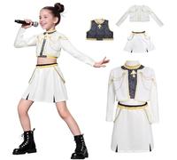 AYIMEIS Fille Zoe Cosplay Costume Complete Déguisement Anime Démon Chasseurs Costume Girl Group Zoe Uniforme Blanc Noël Halloween Carnaval Fête Performance Fancy Dress Enfant Taille 100-160