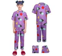 AYIMEIS Fille Zoe Cosplay Costume Pyjama Violet 2 Pièces Déguisement Anime Costume Girl Group Zoe Uniforme Noël Halloween Carnaval Fête Performance Fancy Dress Enfant Taille 110-150