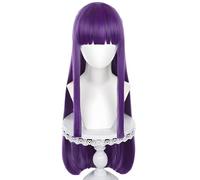 AYIMEIS Fren Cosplay Perruque Violet Droite Longueur 80cm Déguisement de Anime Frieren at the Funeral Fren Wig Anime Perruque Noël Halloween Carnaval Fête Costume Accessoires Adulte