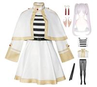 AYIMEIS Frieren Cosplay Costume Complete Set avec Perruque Déguisement de Anime Frieren at The Funeral Cosplay Outfit Noël Halloween Carnaval Fête Performance Costume Adulte XS-3XL
